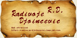 Radivoje Đoinčević vizit kartica